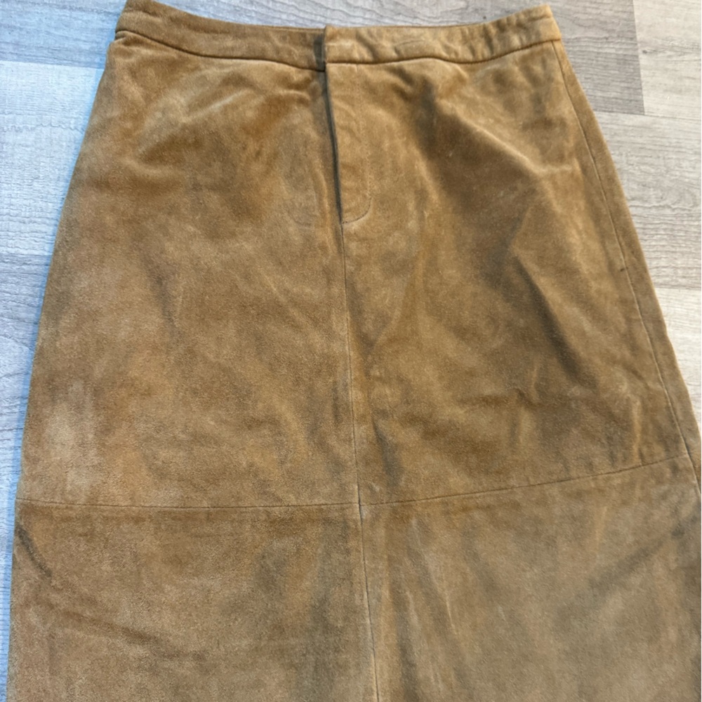 Banana Republic Suede A-Line Skirt in Camel Brown